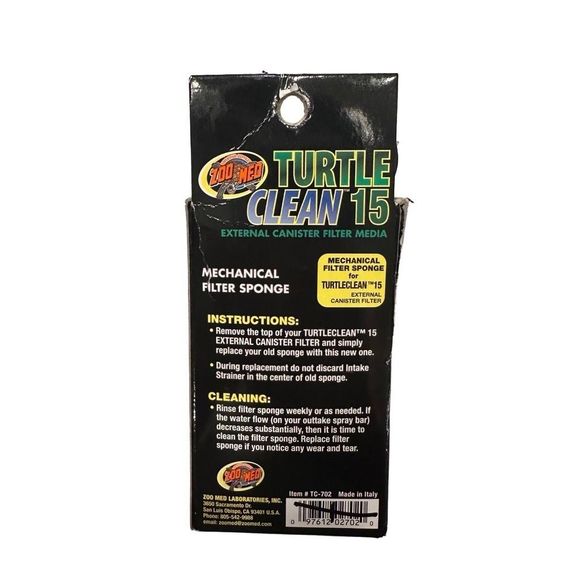 Turtle Clean 15 Zoo Med External Mechanical Filter Sponge Set of‎ 2 - Picture 2 of 4